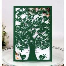 Bottle Green Laser Cut  Invitation Card Teachers' Day Graduation Card